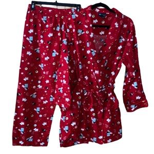 Dog Christmas Pajamas Robe and Pants Set